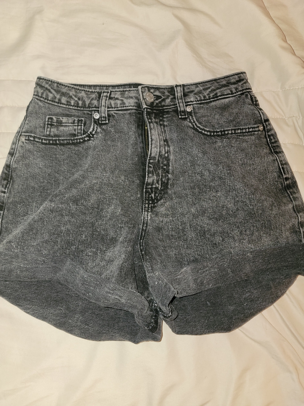 wild fable Washed Black High-Rise Denim Shorts